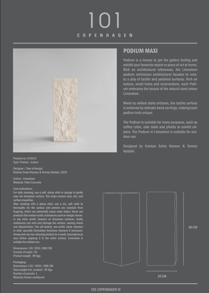 Podium, Maxi - Limestone - $1,895.00