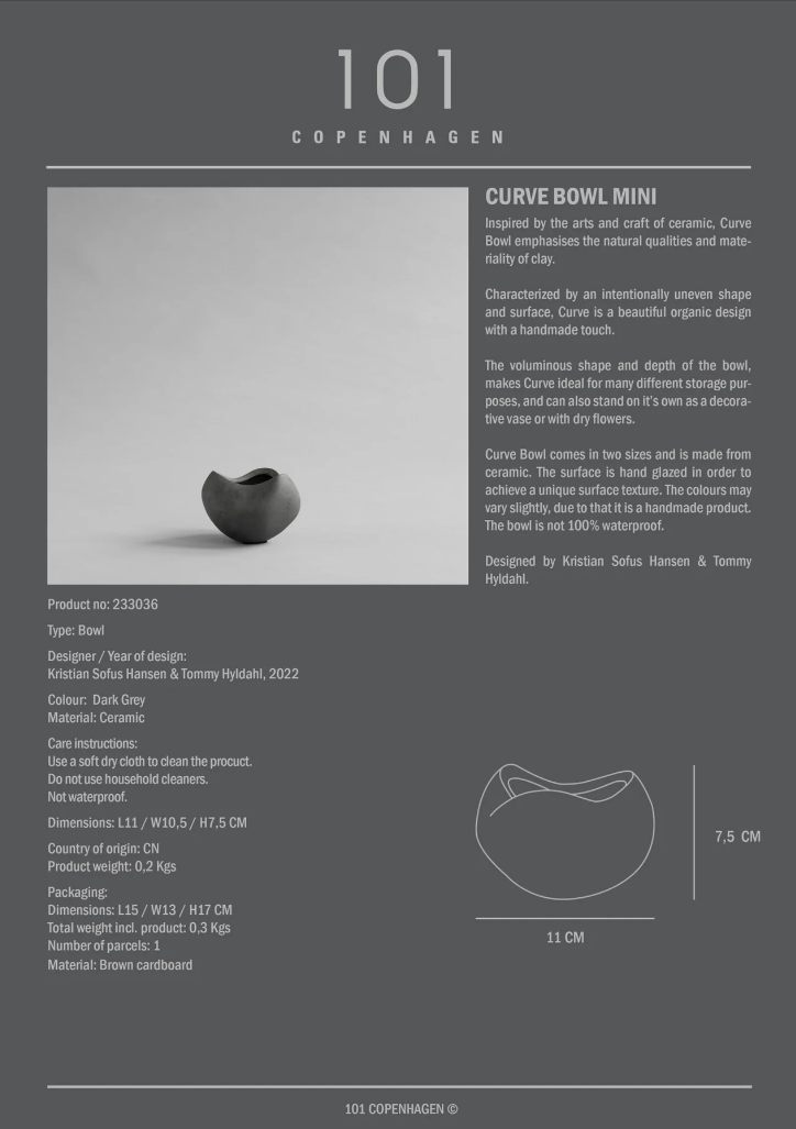 101 COPENAHGEN I CURVE BOWL, MINI I $55.00