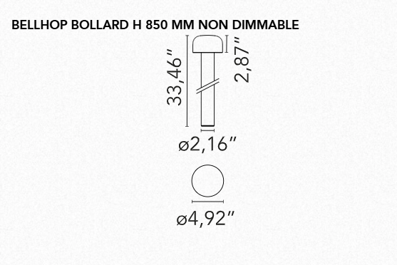 FLOS | BELLHOP 125 BOLLARD OUTDOOR LAMP | From $1,065.00