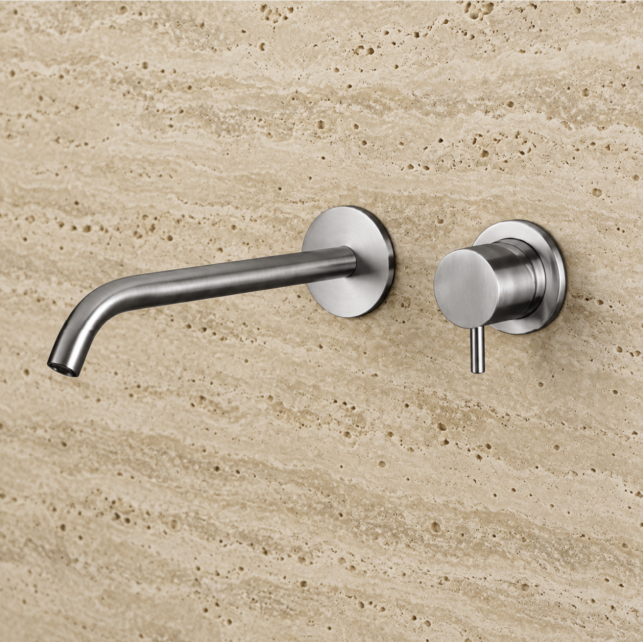 PIETRA CASA | Wall-Mounted Basin Mixer, Round Plate, Spout 9.8in (250mm) | $923.00 - $1,589.00