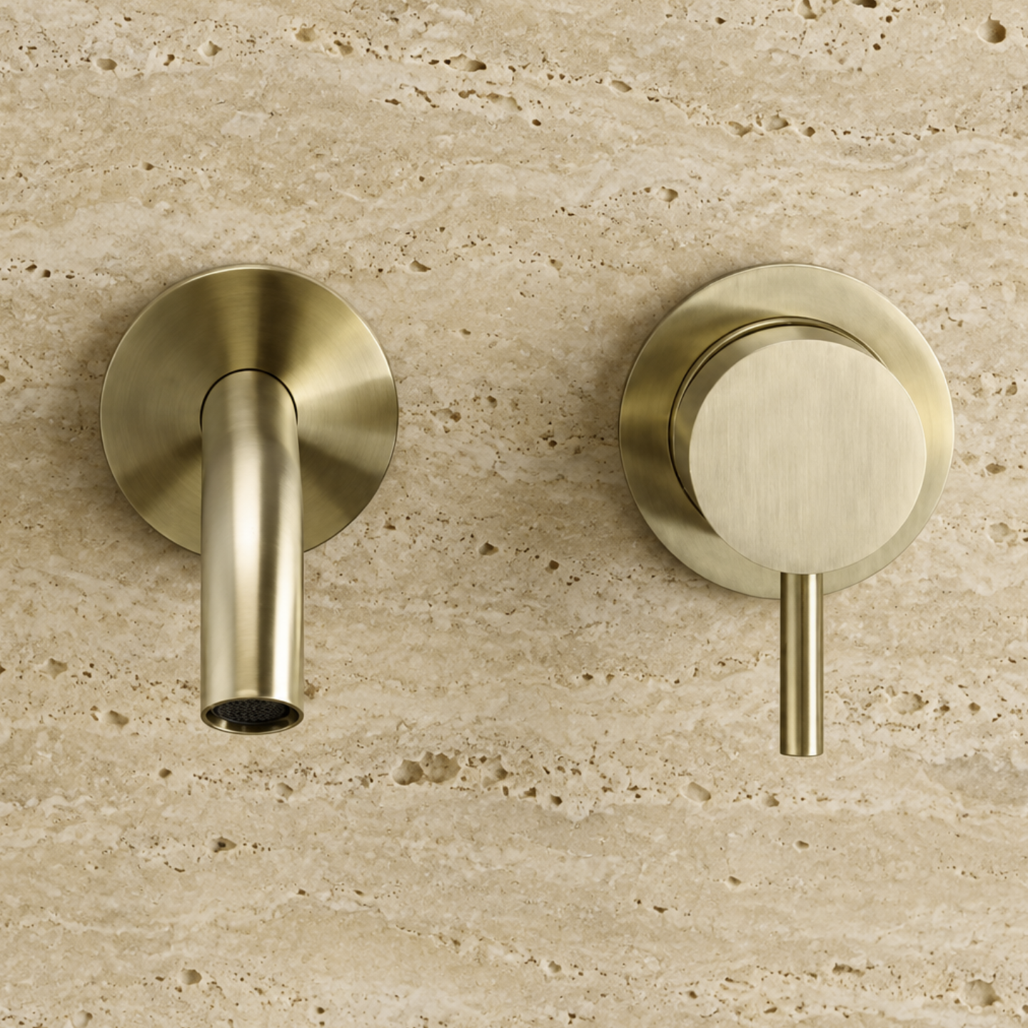 PIETRA CASA | Wall-Mounted Basin Mixer, Rectangular Plate, Spout 5.1in (130mm) | $961.00 - $1,556.00