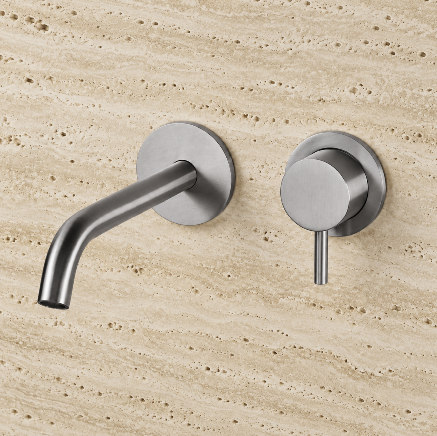 PIETRA CASA | Wall-Mounted Basin Mixer, Rectangular Plate, Spout 6.3in (160mm) | $967.00 - $1,584.00