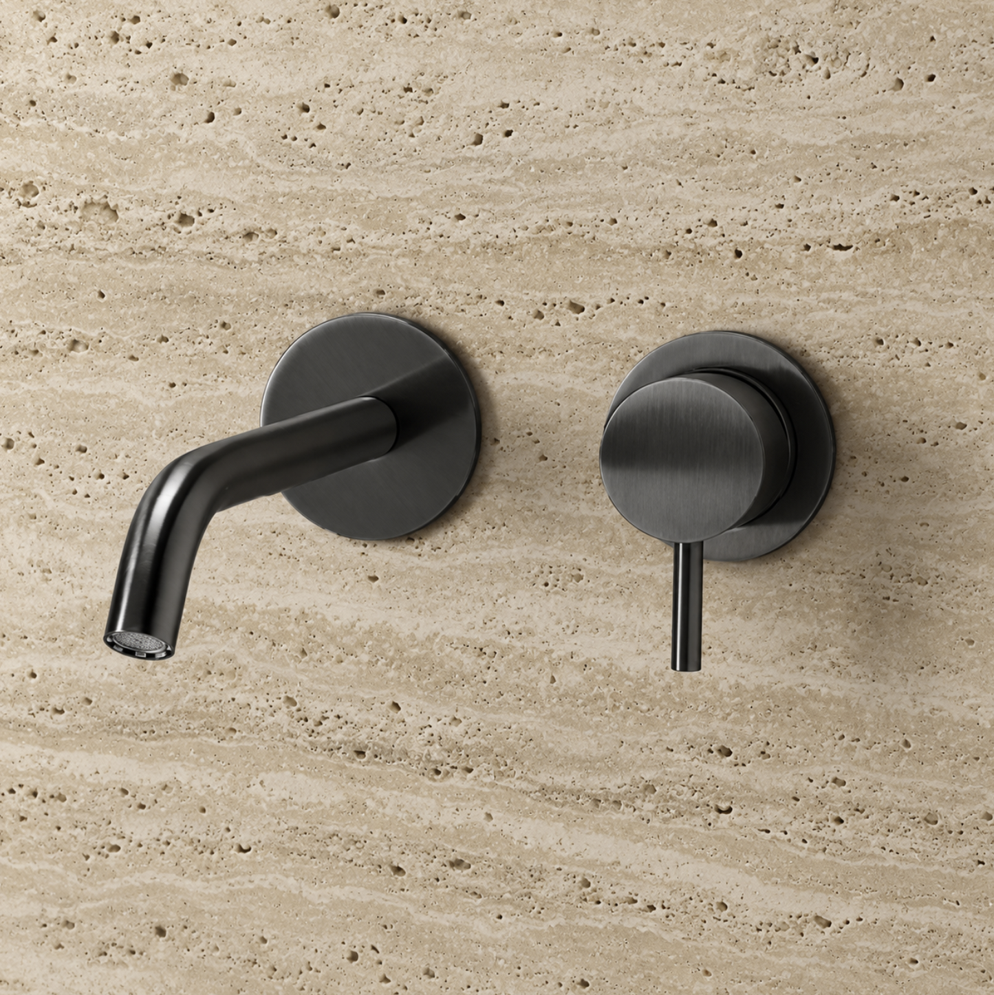 PIETRA CASA | Wall-Mounted Basin Mixer, Rectangular Plate, Spout 7.9in (200mm) | $973.00 - $1,600.00