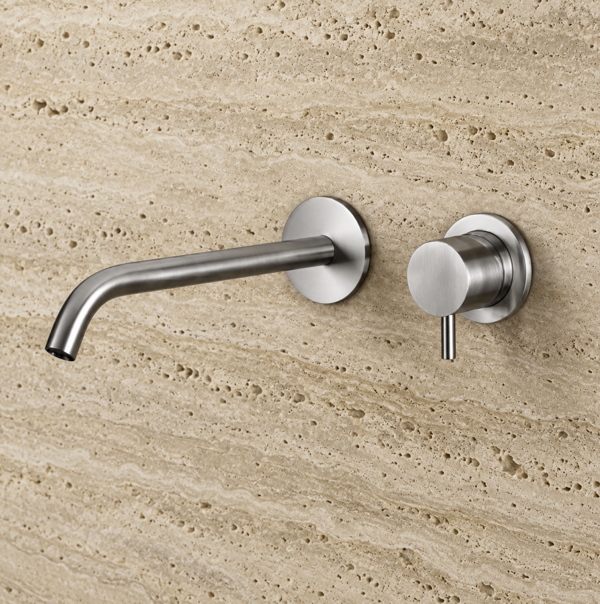 PIETRA CASA | Wall-Mounted Basin Mixer, Rectangular Plate, Spout 9.8in (250mm) | $984.00 - $1,622.00