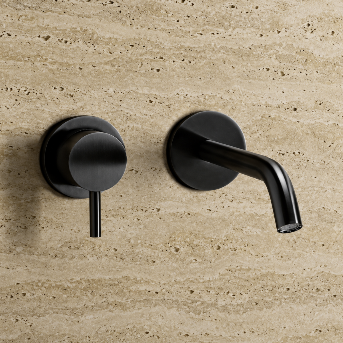 PIETRA CASA | Wall-Mounted Basin Mixer, Round Plate, Ø0.8in (20mm) Spout, 9.8in (250mm) | $961.00 - $1,628.00