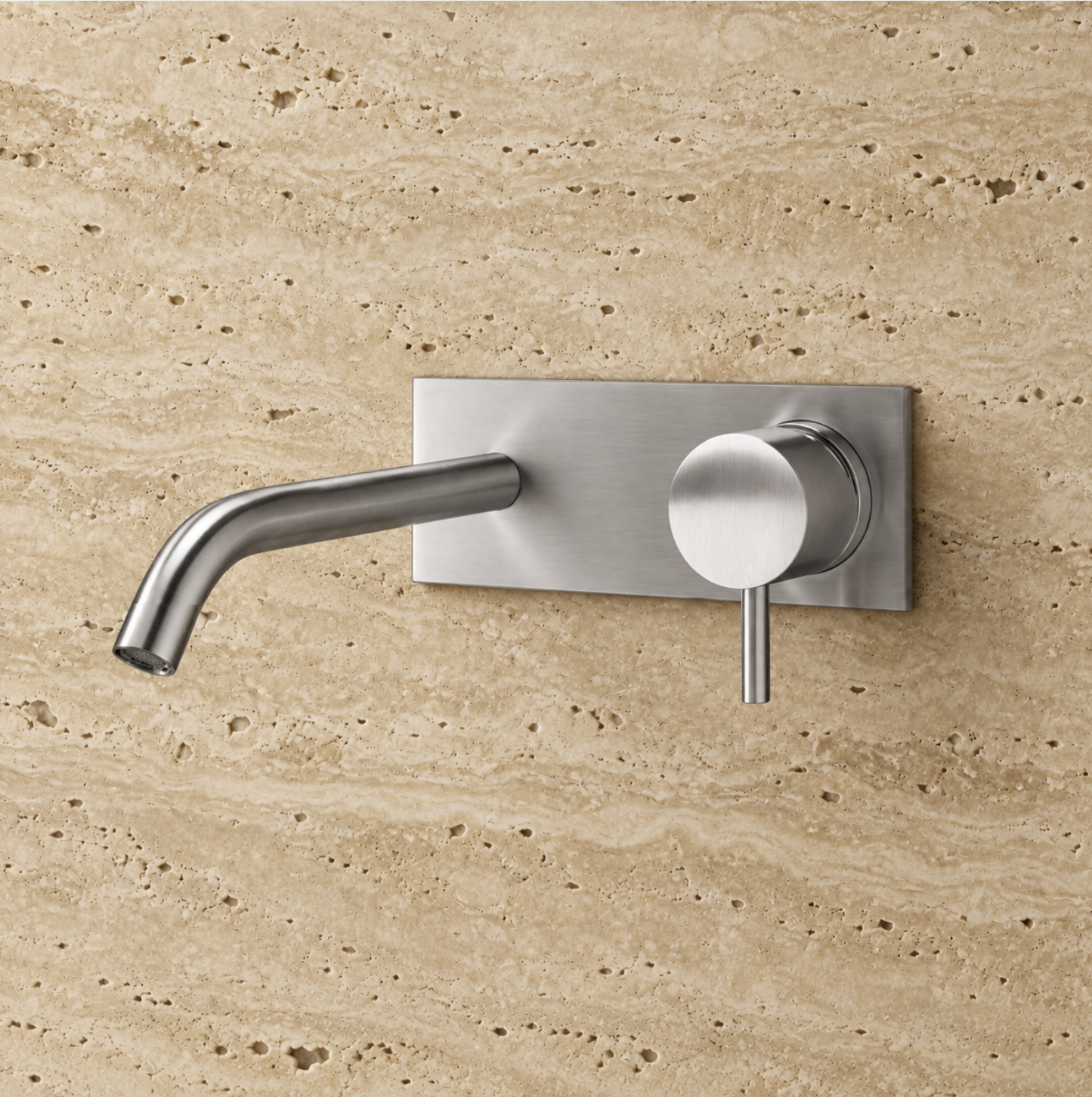 PIETRA CASA | Wall-Mounted Basin Mixer, Round Plate, Ø0.8in (20mm) Spout, 7.9in (200mm) | $950.00 - $1,600.00