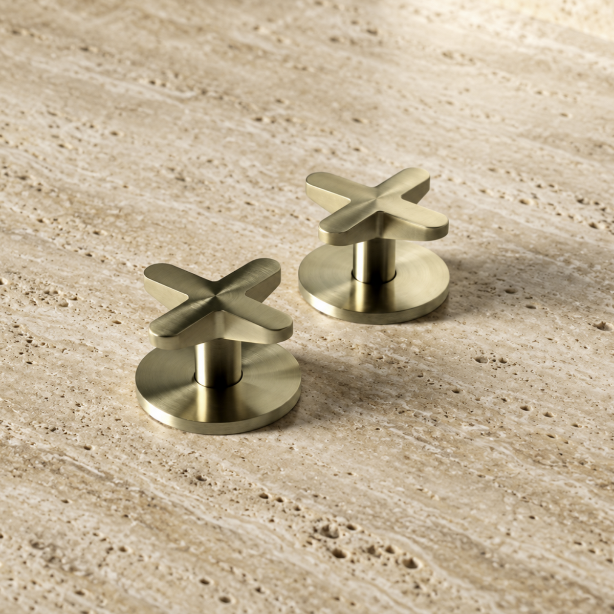 PIETRA CASA | Three-Hole Basin Mixer, Square Handle, Central Arch Spout H7.5in (190mm) | $1,817.00 - $2,583.00