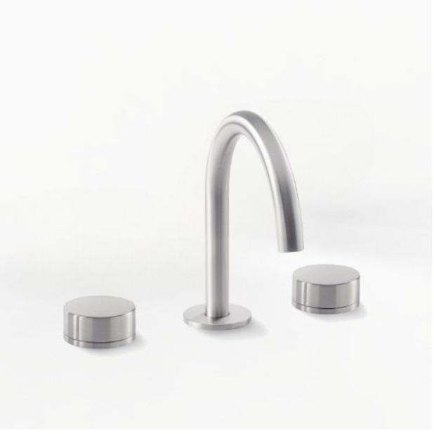 PIETRA CASA | Three-Hole Basin Mixer, Smooth Handle, Central Arch Spout H7.5in (190mm) | $1,722.00 - $2,511.00