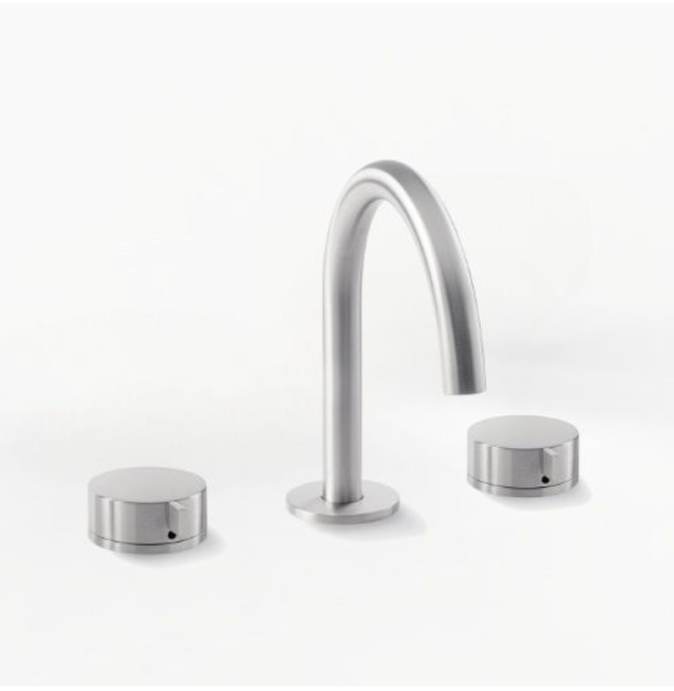 PIETRA CASA | Three-Hole Basin Mixer, Small Lever Detail Handle, Central Arch Spout H7.5in (190mm) | $1,795.00 - $2,639.00