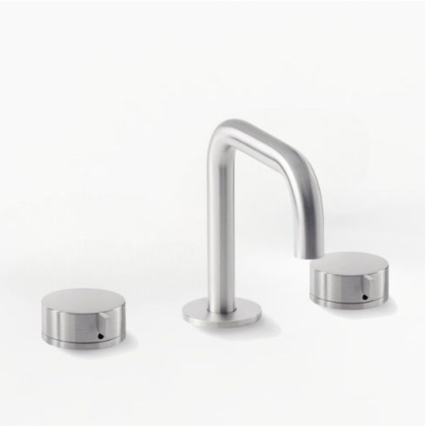 PIETRA CASA | Three-Hole Basin Mixer, Small Lever Detail Handle, Central Square Spout H5.9in (150mm) | $1,856.00 - $2,678.00