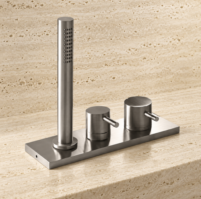 PIETRA CASA | Deck-Mounted Tub Filler with Hand Shower, 3-Hole | $2,089.00 - $2,917.00