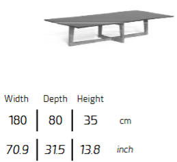 TALENTI | EVER  180 X 80 COFFEE TABLE - $5,074.71 - $11,826.58