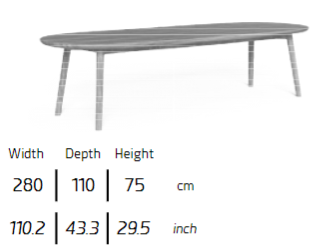 TALENTI | KAREN  NATURAL TEAK  280 X 110 DINING TABLE - $13,516.34