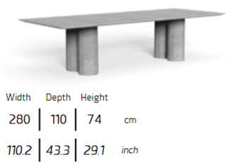 TALENTI | SALINAS  CEMENT DINING TABLE - $16,586.08 - $21,432.27