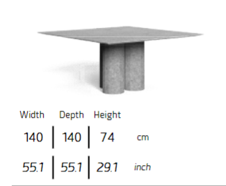 TALENTI | SALINAS  CEMENT DINING TABLE - $16,586.08 - $21,432.27