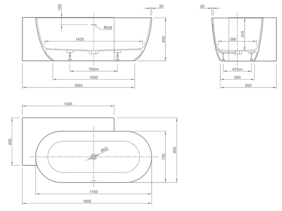 LOTUS 150/170 BATH TUB | PIETRA CASA BRAND | $18,315.96 - $24,803.06