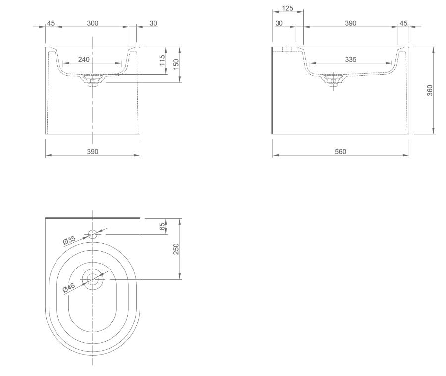 PEARL WALL-MOUNTED BIDET | PIETRA CASA BRAND | $4,451