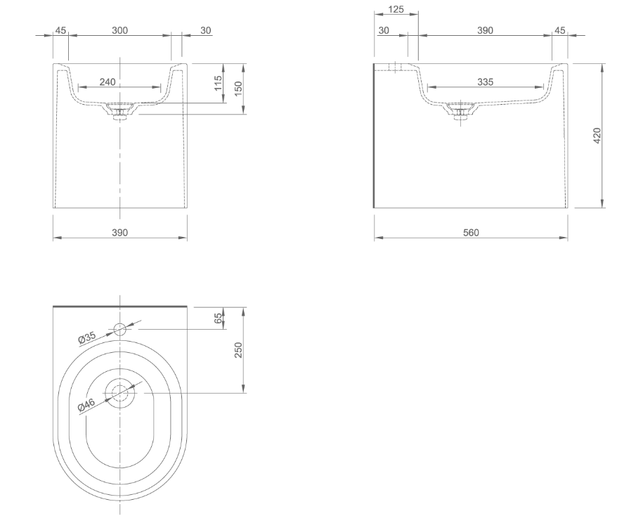 GLOW FLOORSTANDING BIDET | PIETRA CASA BRAND | $4,437.05