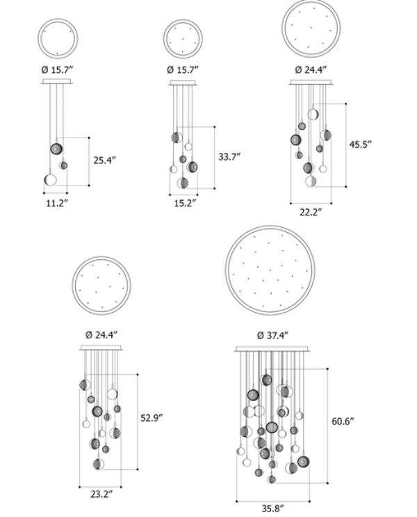 BOMMA - DARK & BRIGHT STAR CHANDELIER - From $2,393.00 - $18,035.00