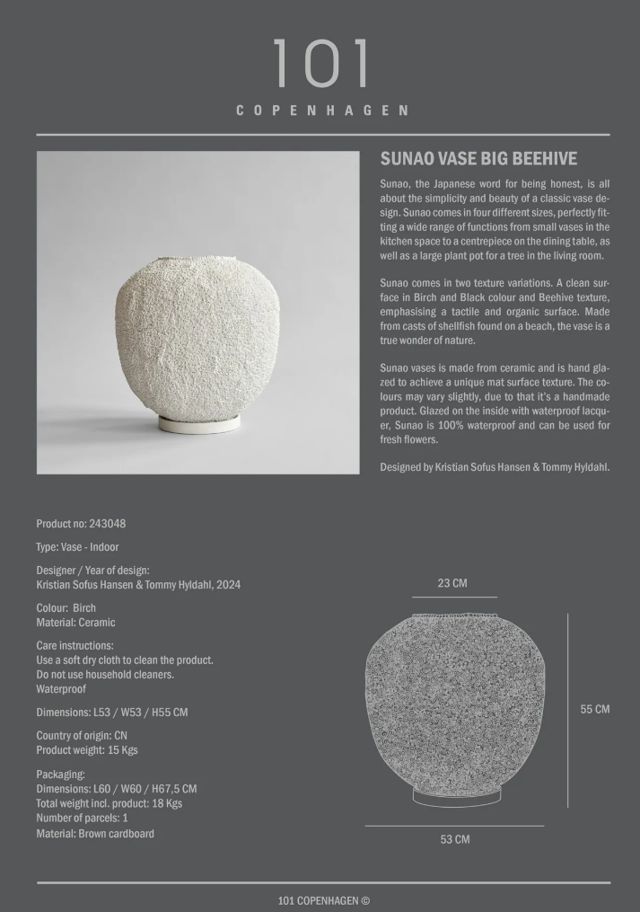 101 COPENHAGEN I SUNAO VASE, BEEHIVE I $95.00 - $845.00