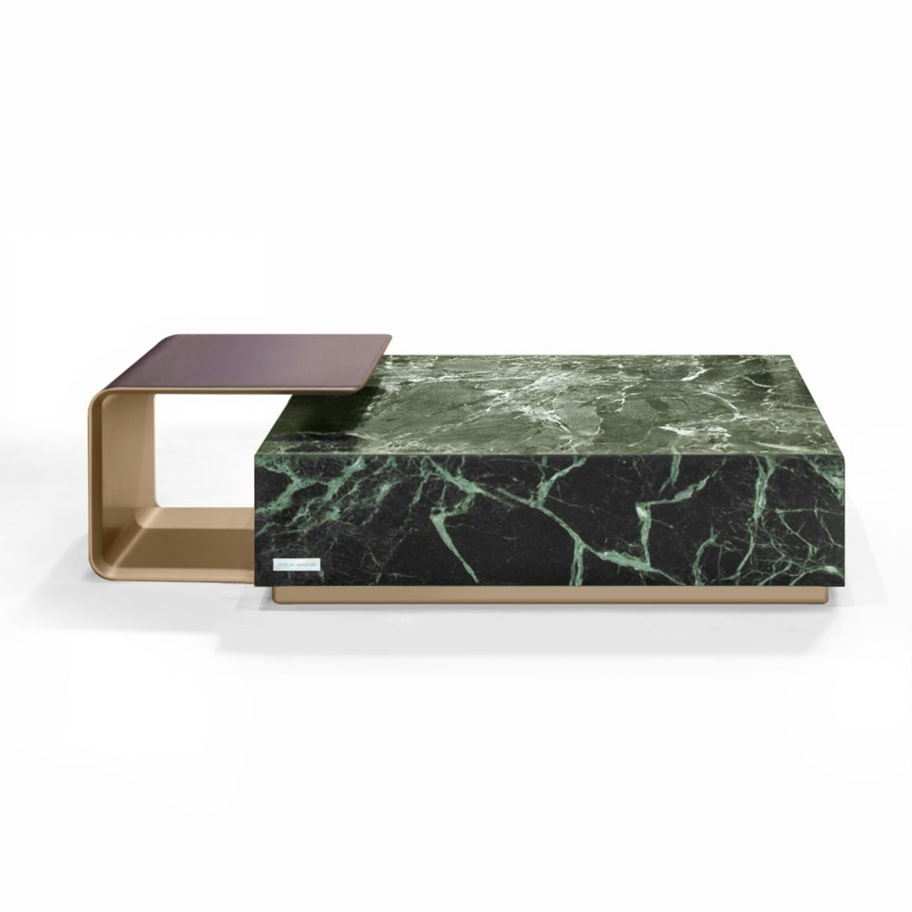 ASTON MARBLE HOME | V292 MARBLE COFFEE TABLE WITH LEATHER COMP. | $11,998.00 -  $13,869.00