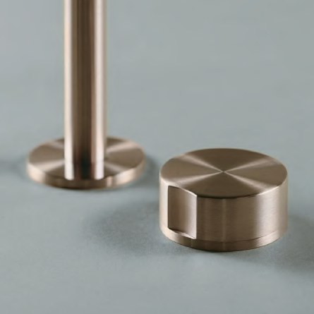 PIETRA CASA | Three-Hole Basin Mixer, Thumb Cutout Handle, Central Arch Spout H7.5in (190mm) | $1,722.00 - $2,511.00