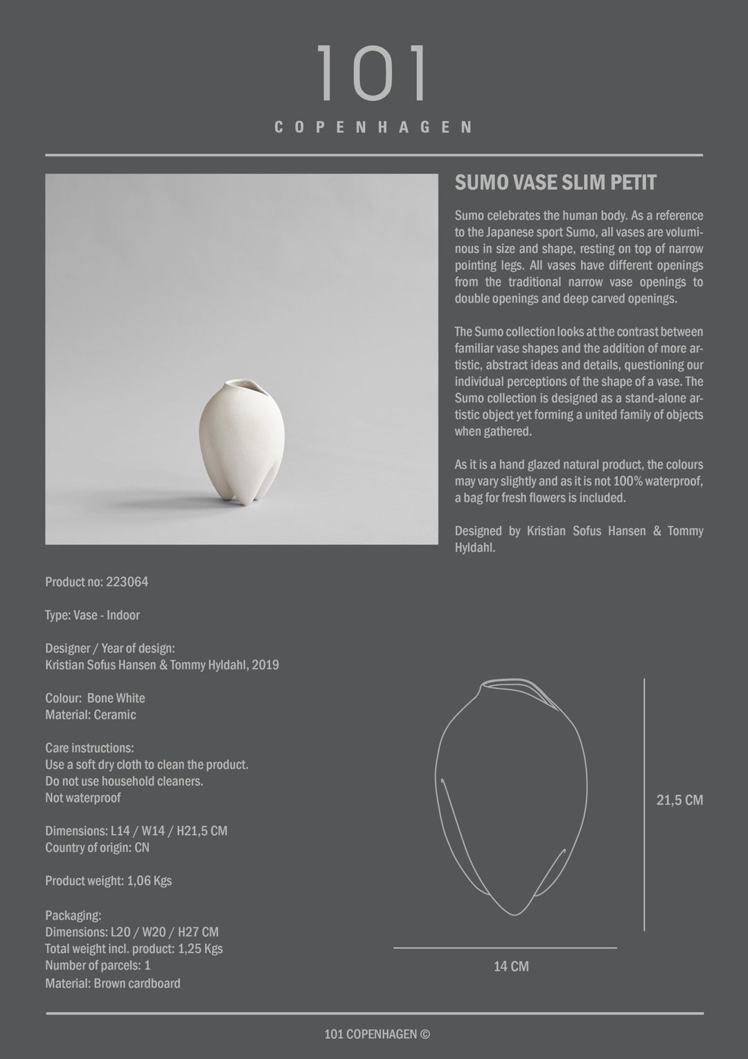 101 Copenhagen Sumo Vase, Slim - $95.00 - $195.00