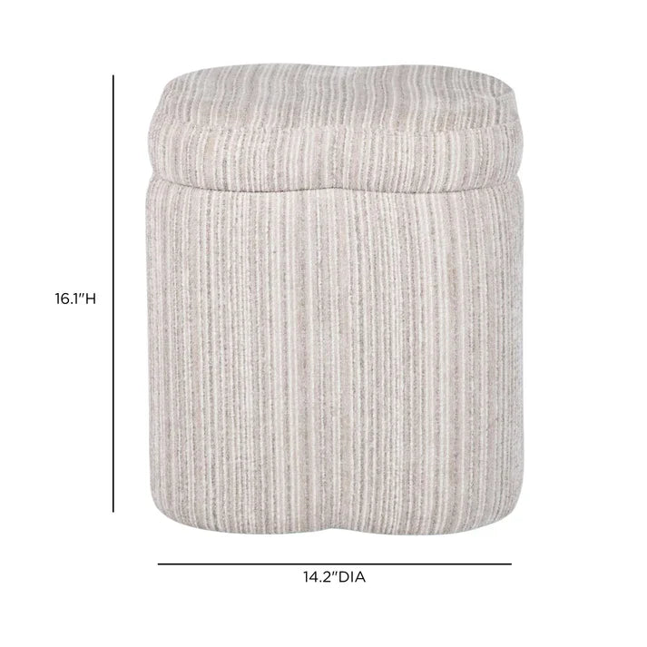 TOV FURNITURE | Lilou Cream Striped Jacquard Storage Accent Stool | $196.02