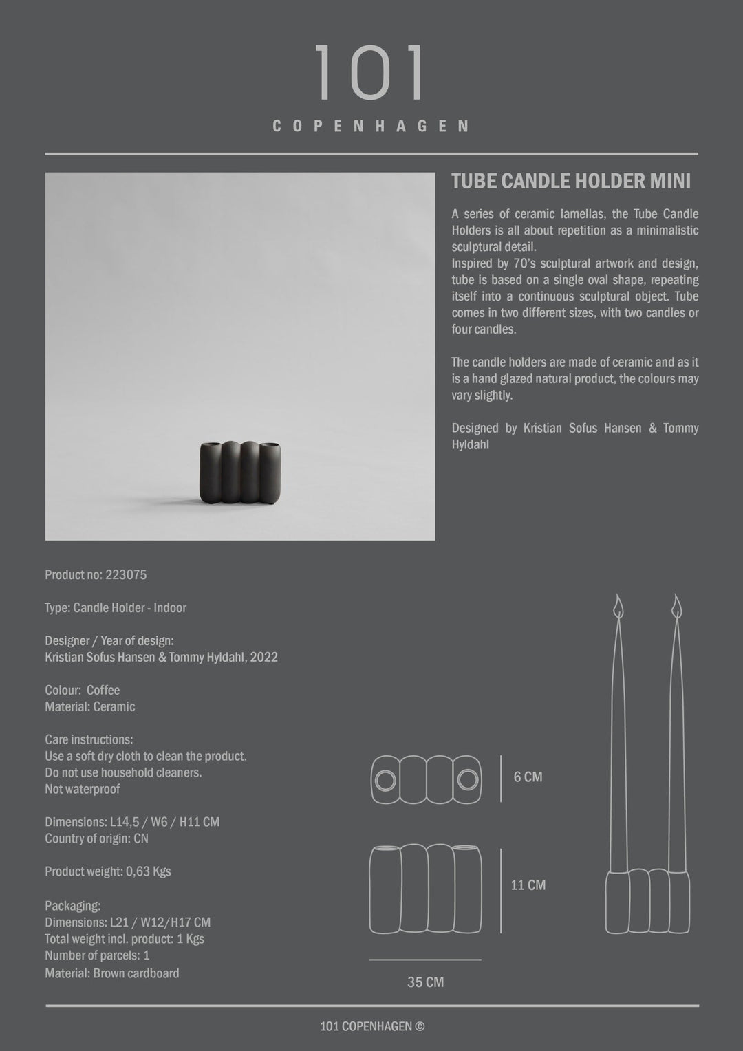 101 Copenhagen Tube Candle Holder - $55.00 - $115.00