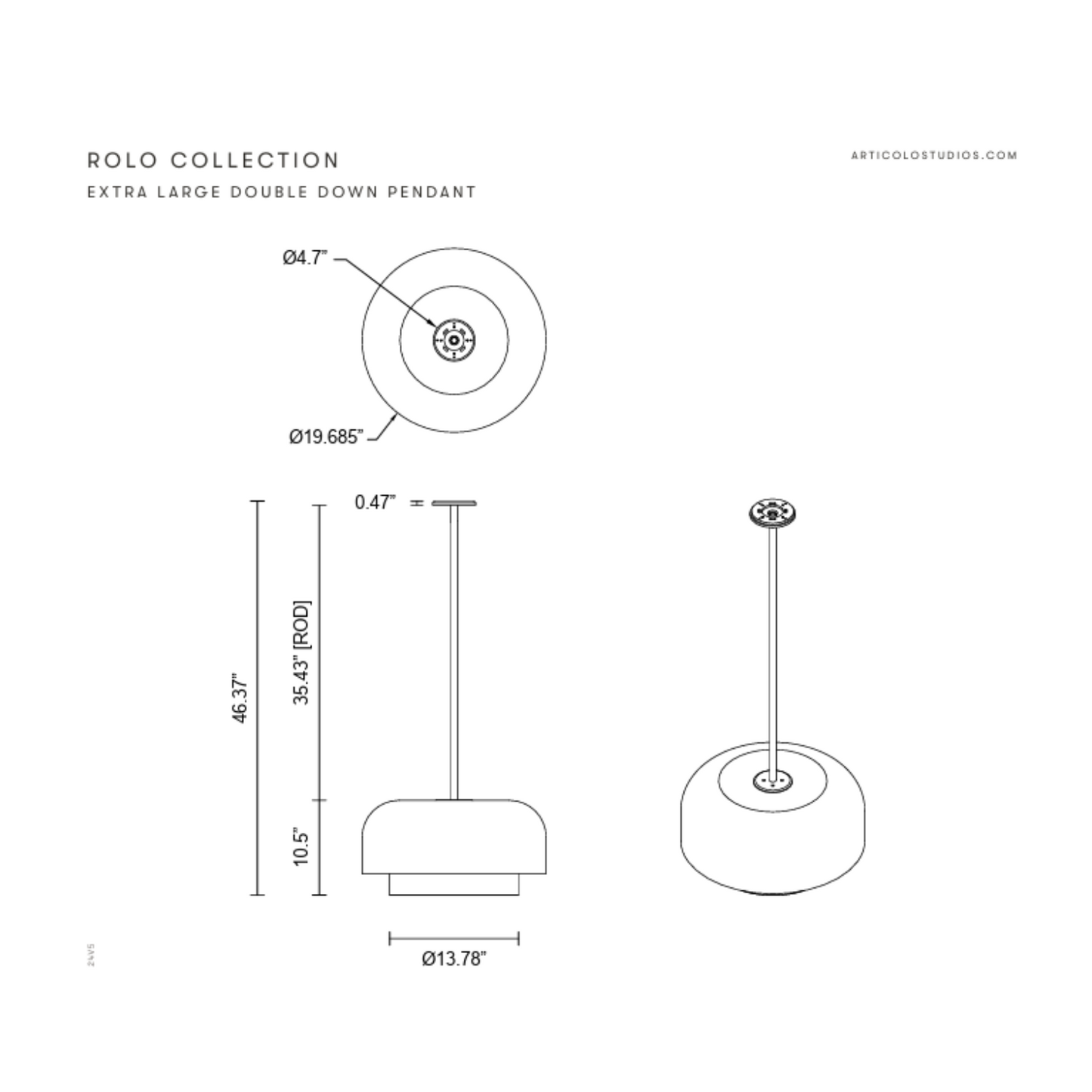 ARTICOLO I INTERIOR LIGHTING I ROLO DOUBLE DOWN SINGLE PENDANT I