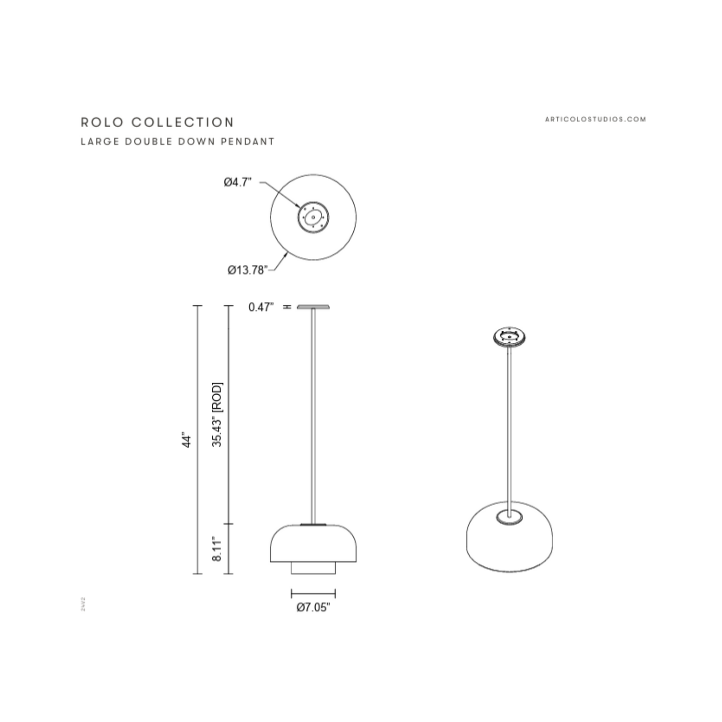 ARTICOLO I INTERIOR LIGHTING I ROLO DOUBLE DOWN SINGLE PENDANT I