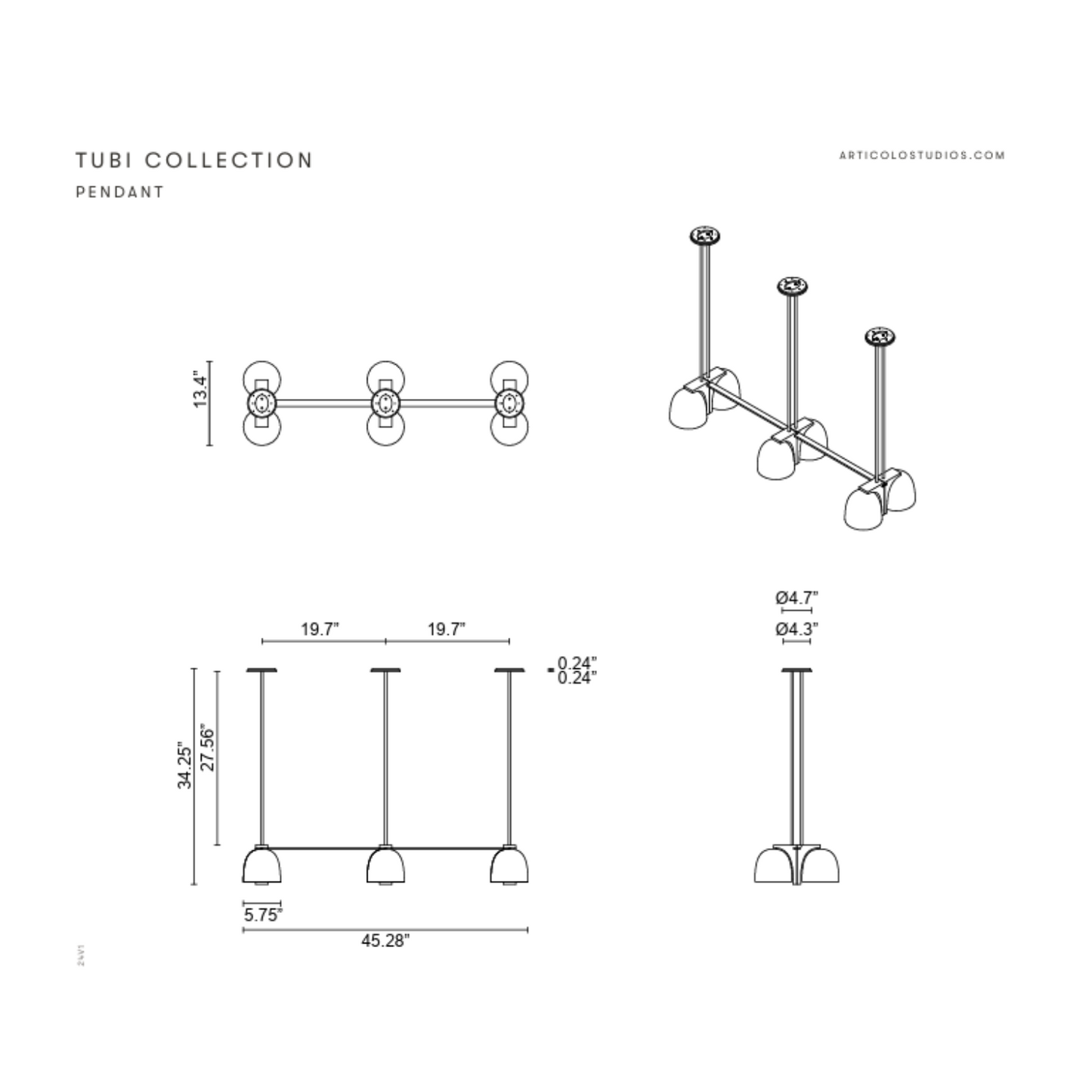 ARTICOLO I INTERIOR LIGHTING I TUBI PENDANT