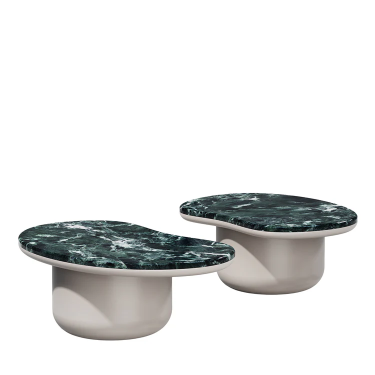 SECOLO | SET OF 2 LAGHI VERDE ALPI MARBLE COFFEE TABLES | $13,740
