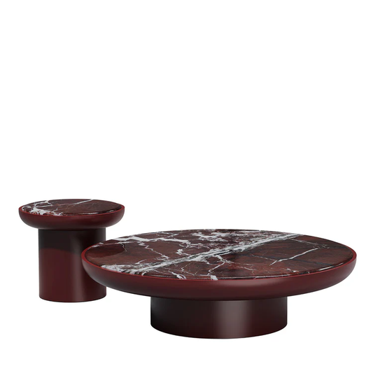SECOLO | SET OF 2 ROMO ROUND ROSSO LEVANTO MARBLE COFFEE TABLES | $ 15,110