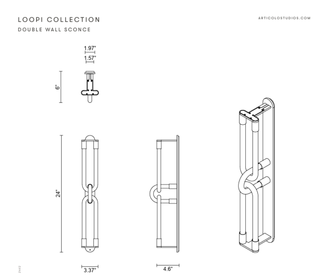 ARTICOLO I INTERIOR LIGHTING I LOOPI WALL SCONCE I DOUBLE