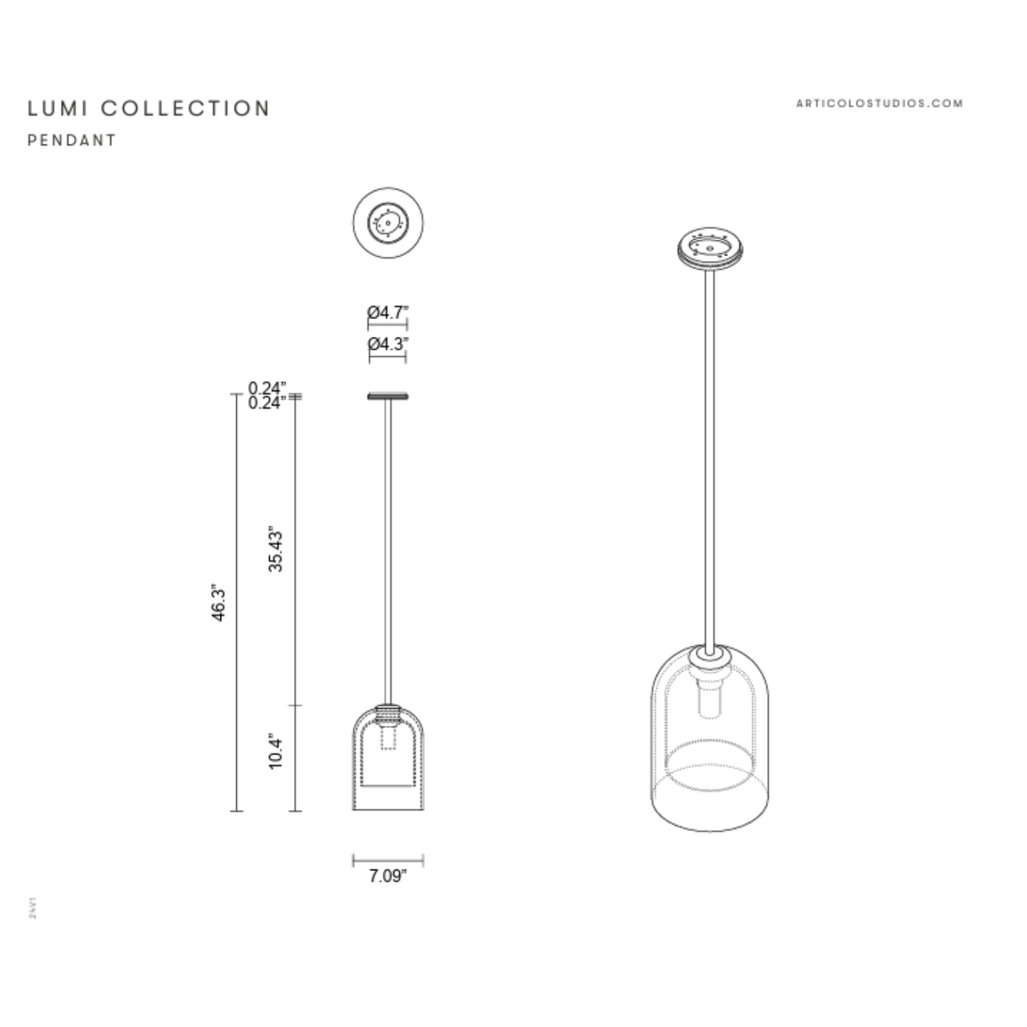 ARTICOLO I INTERIOR LIGHTING I LUMI SINGLE PENDANT