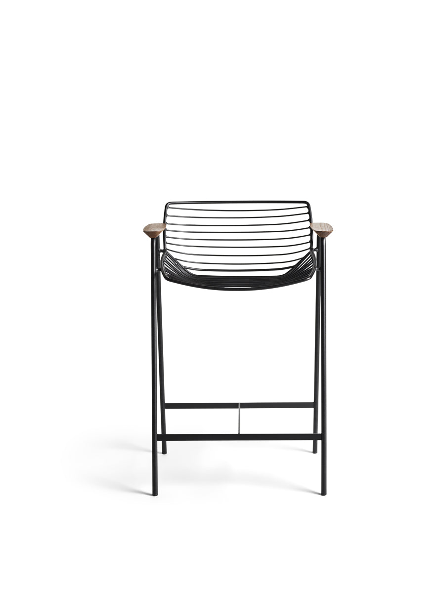 Zelo Barstool with Arms low black