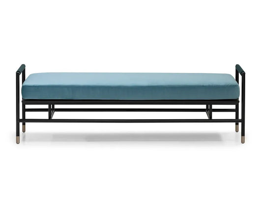ASTON MARTIN HOME | V245 LEATHER AND FABRIC BENCH | $16,250
