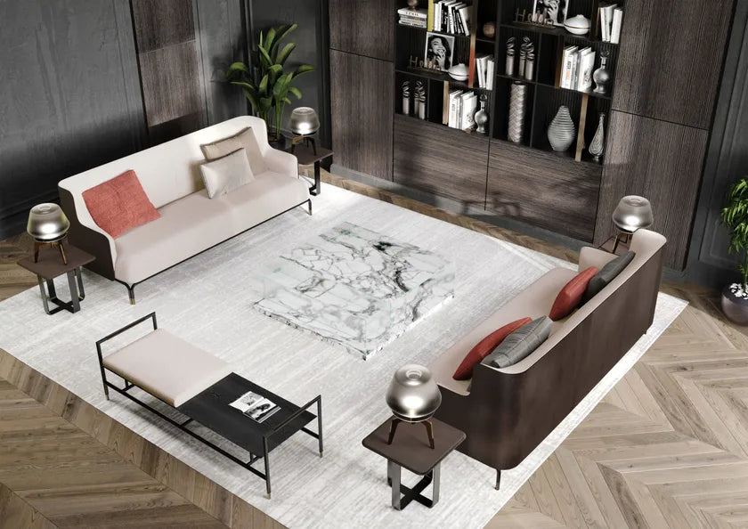 ASTON MARTIN HOME | V245 LEATHER AND FABRIC BENCH | $16,250