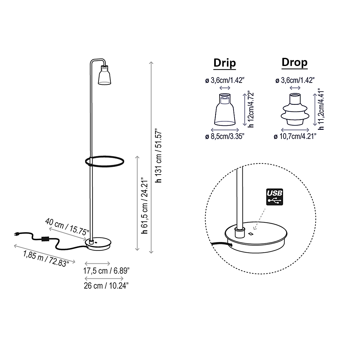 BOVER | DRIP/DROP FLOOR LAMP LIGHT | $1,693.00