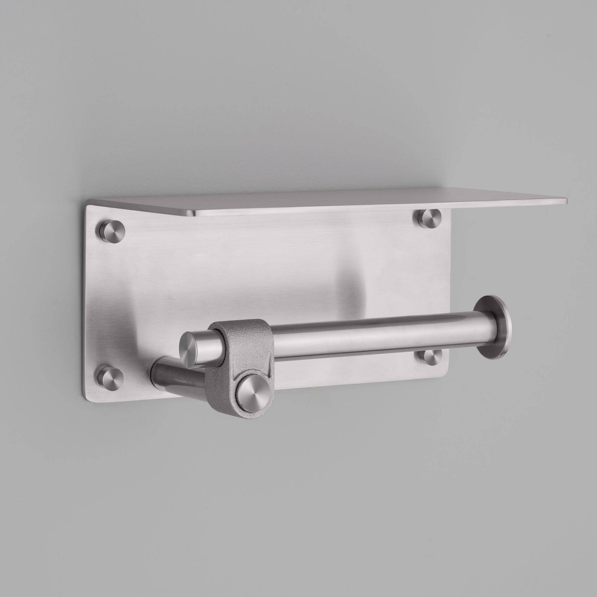 Toilet Roll Holder With Shelf Cast Steel