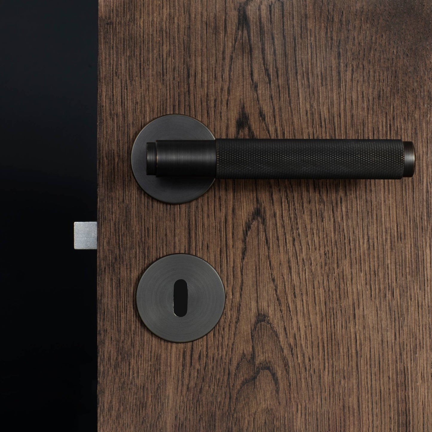 Privacy Door Handles Cross - Smoked Bronze