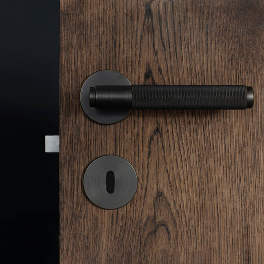 Privacy Door Handles Cross - Smoked Bronze