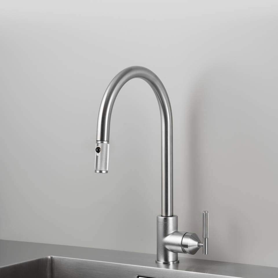Kitchen Faucet Pull-Out Dual Spray Linear - Steel