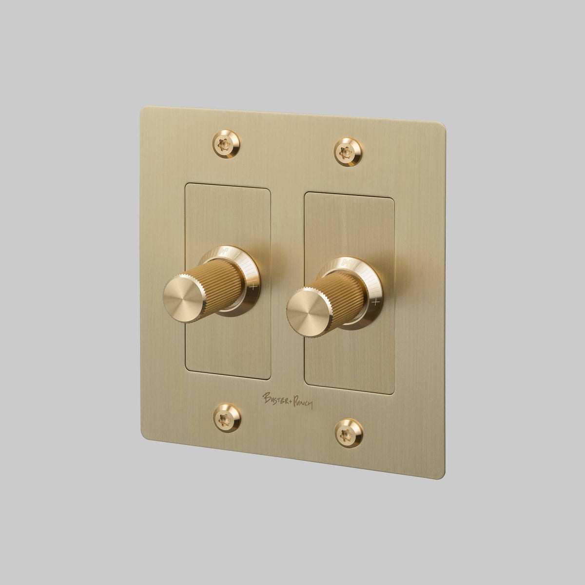 2G Dimmer Linear With Logo - Brass