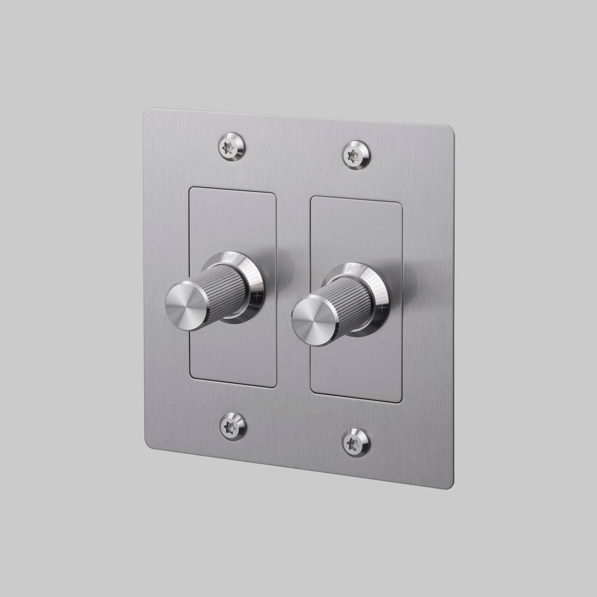 2G Dimmer Linear With Logo - Steel