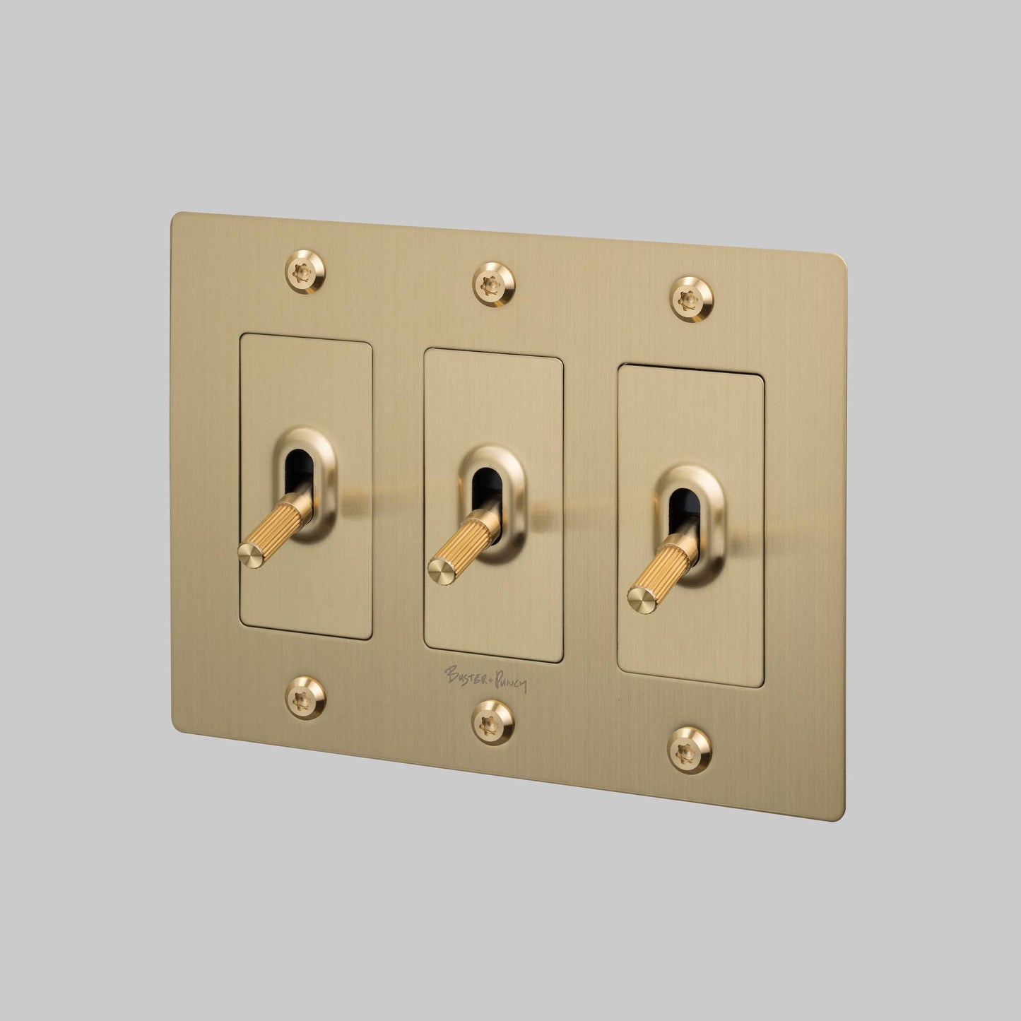 3G Toggle Linear With Logo - Brass