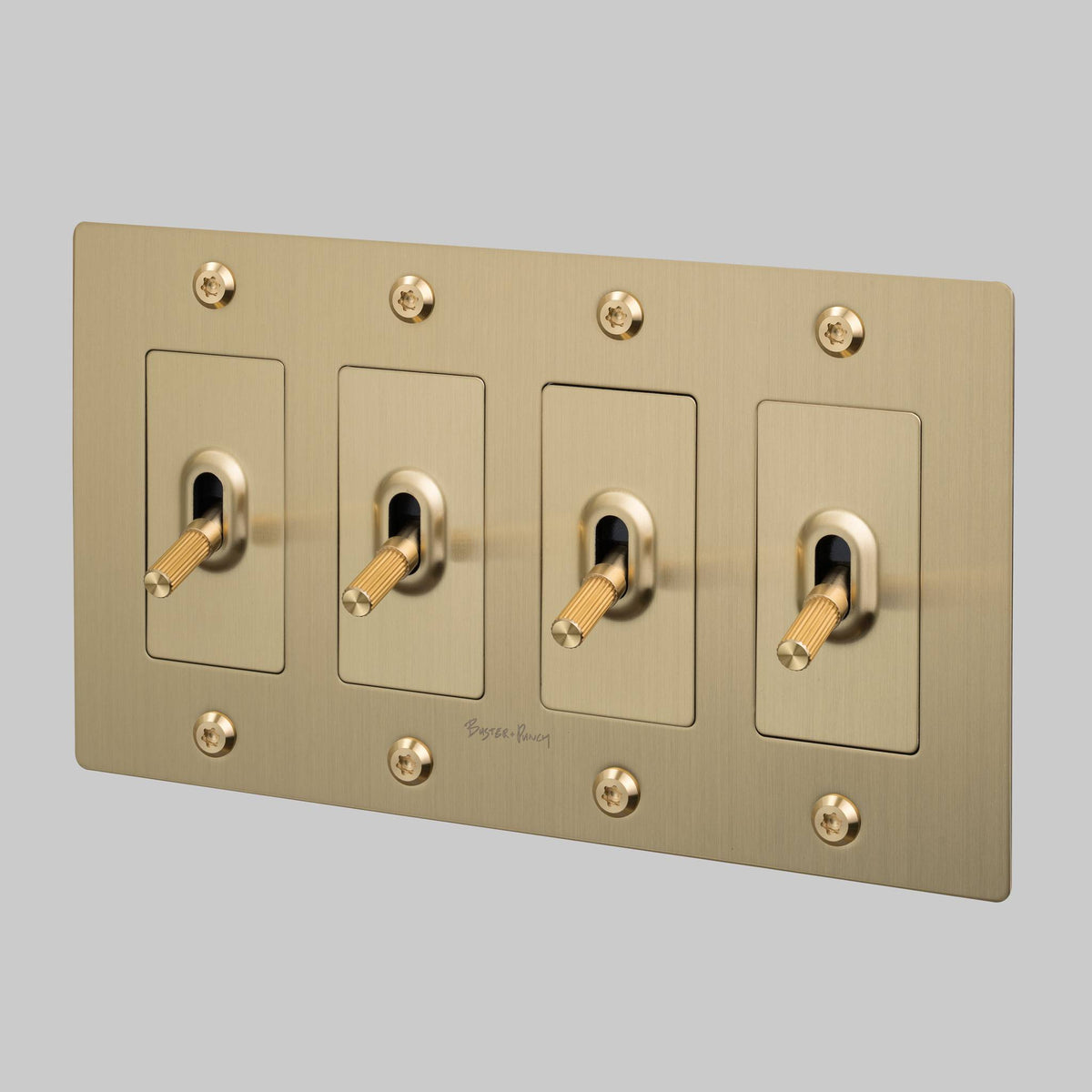 4G Toggle Linear With Logo - Brass