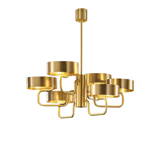 MASIERO | SOUND GALVANIZED BRUSHED METAL 6-LIGHT CHANDELIER | $9,405.00