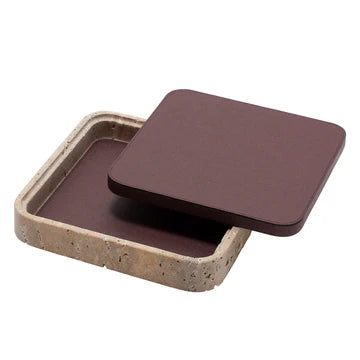 GIOBAGNARA | GIZA LEATHER & MARBLE SQUARE BOX #8 | $855.00